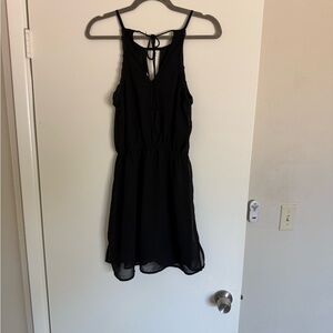 Black Halter Mini Sundress for Cocktail